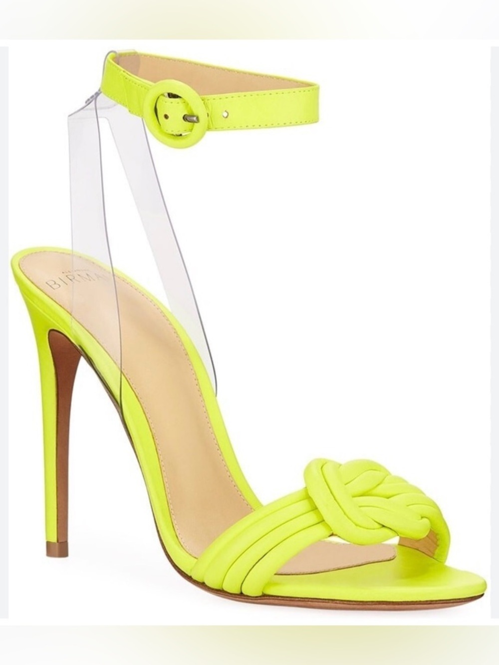 Alexandre Birman Vicky Neon Knotted PVC Ankle Strap Sandals - Size 40.5